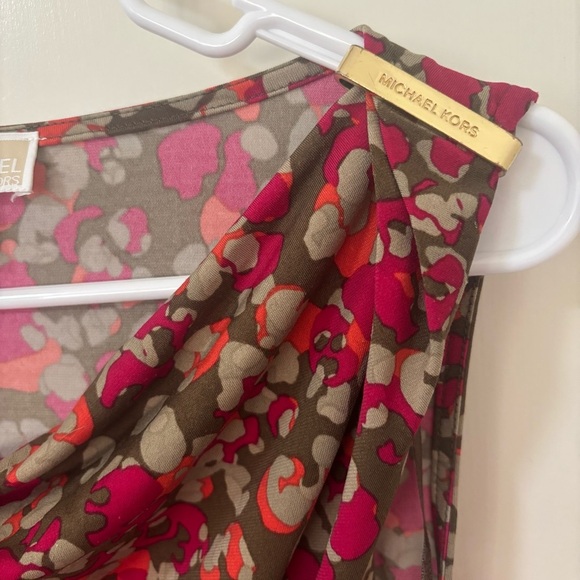 Michael Kors floral Sleeveless Top with gold hardware- Red and Brown size S - Picture 6 of 9